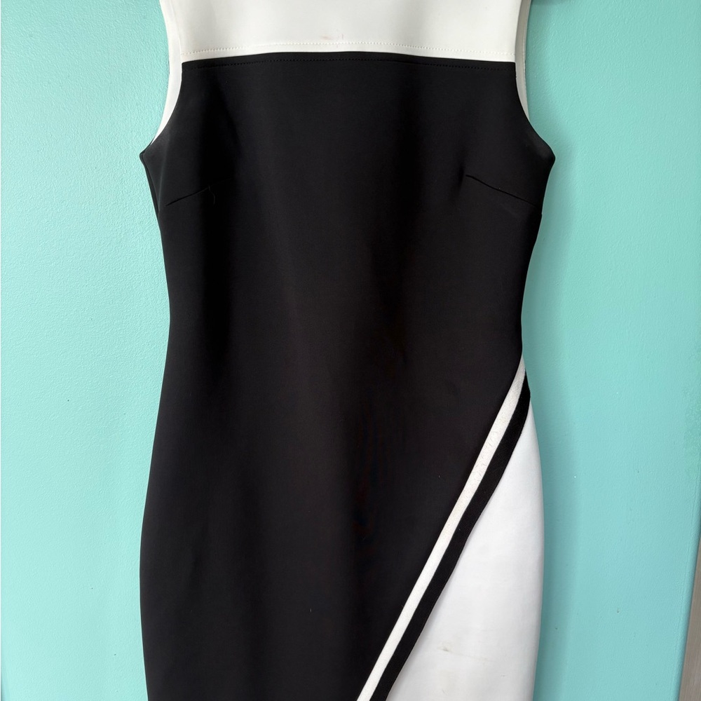 Tommy Hilfiger Black and White Asymmetrical Dress